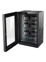 SwissBoutiqueкутия за съхранение на часовници PaulDesign Gentlemen 6 Black Apricot open SwissBoutique_кутия-за-съхранение-на-часовници-PaulDesign-Gentlemen-6-Black-Apricot-open