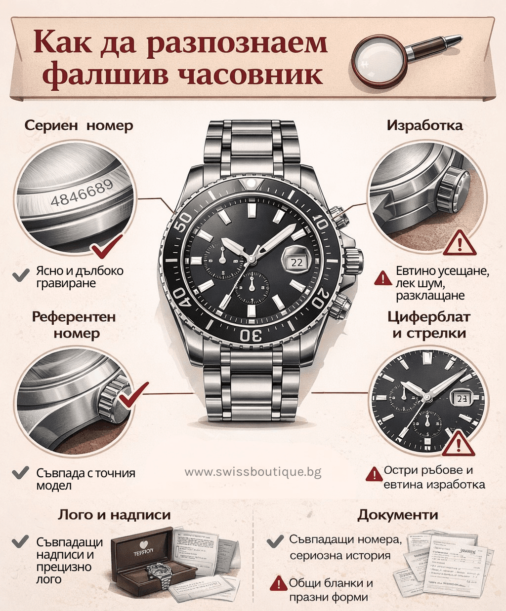 как да разпознаем фалшив часовник